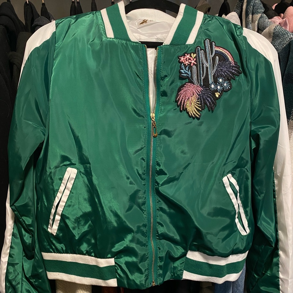 Silk varsity jacket